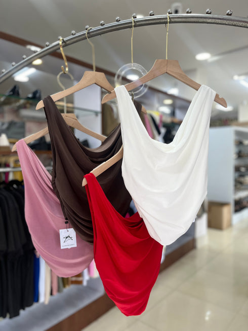 Cowl Neckline Sleeveless Tops